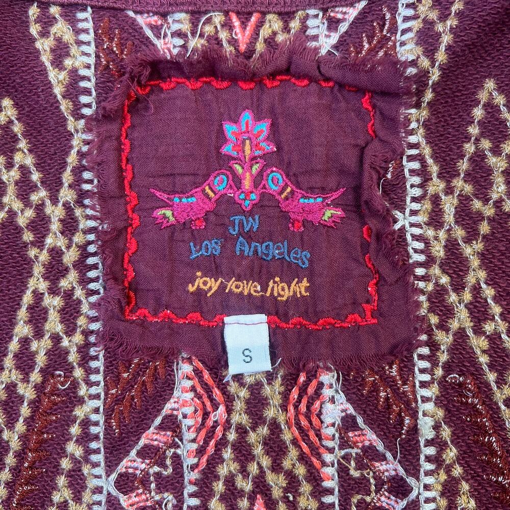 Johnny Was Embroidered Purple Multicolor Kimono Cardigan - Size Small - Picture 7 of 7